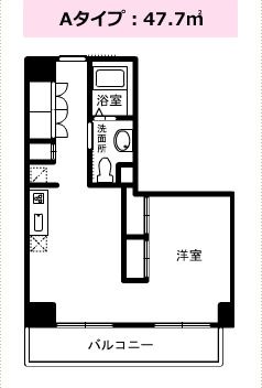 サービス付き高齢者向け住宅 緑陽館のＡタイプの間取り図