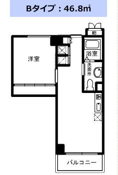 サービス付き高齢者向け住宅 緑陽館のＢタイプの間取り図