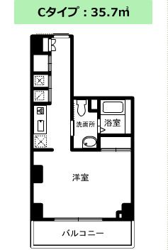サービス付き高齢者向け住宅 緑陽館のＣタイプの間取り図