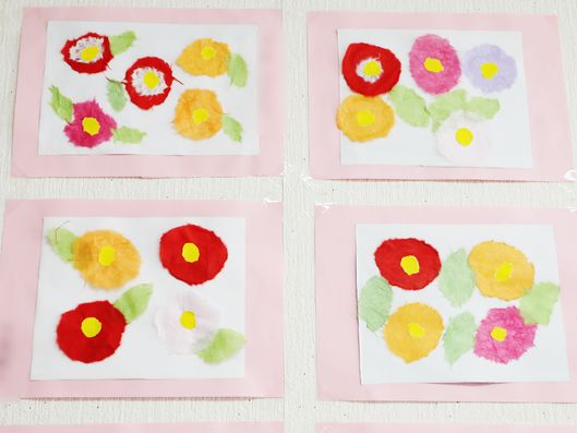 お花のちぎり絵