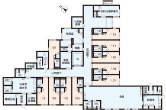 シニアライフ宇治の1階のフロアマップ