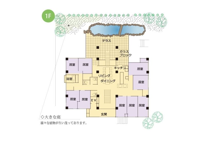せらび芦花公園の1Ｆのフロアマップ