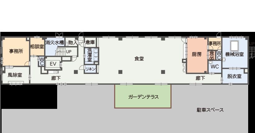 リーブル忠岡の1Ｆのフロアマップ