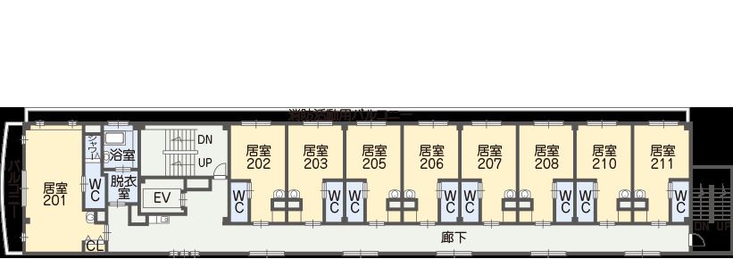 リーブル忠岡の2Ｆのフロアマップ