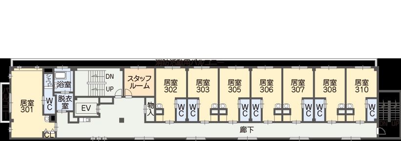 リーブル忠岡の3Ｆのフロアマップ