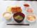 ごはん、味噌汁、キャベツが添えられた主菜の串揚げに小鉢が２つとお茶がついたバランスのいい家庭的な食事メニュー。