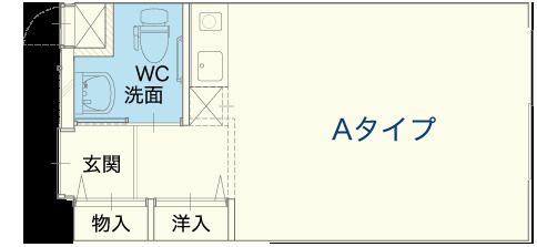 虹の家北郷のAタイプの間取り図