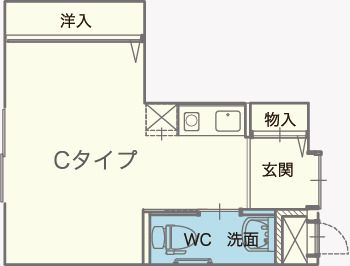 虹の家北郷のＣタイプの間取り図