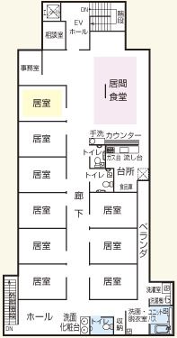 グループホーム あじさい きそじの2Ｆのフロアマップ