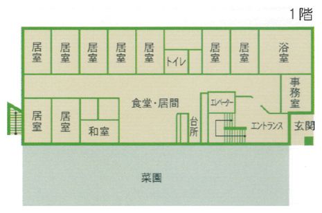 みのり グループホーム 平野の1階のフロアマップ