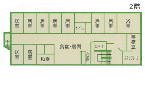 みのり グループホーム 平野の2階のフロアマップ