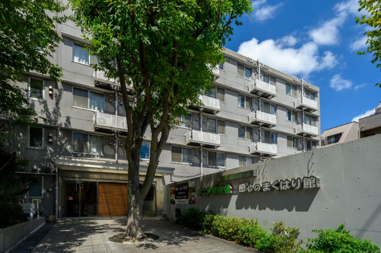 緑豊かな建物の外観