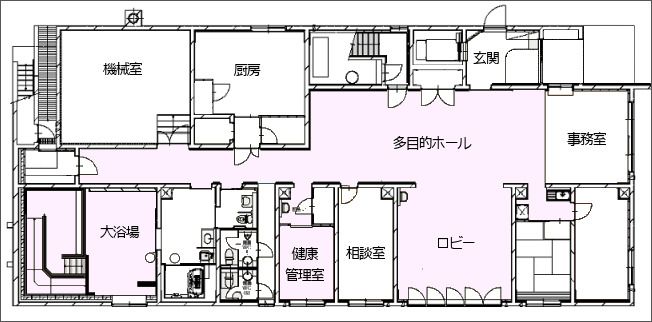 ケアメゾン山鼻2号館の1階のフロアマップ