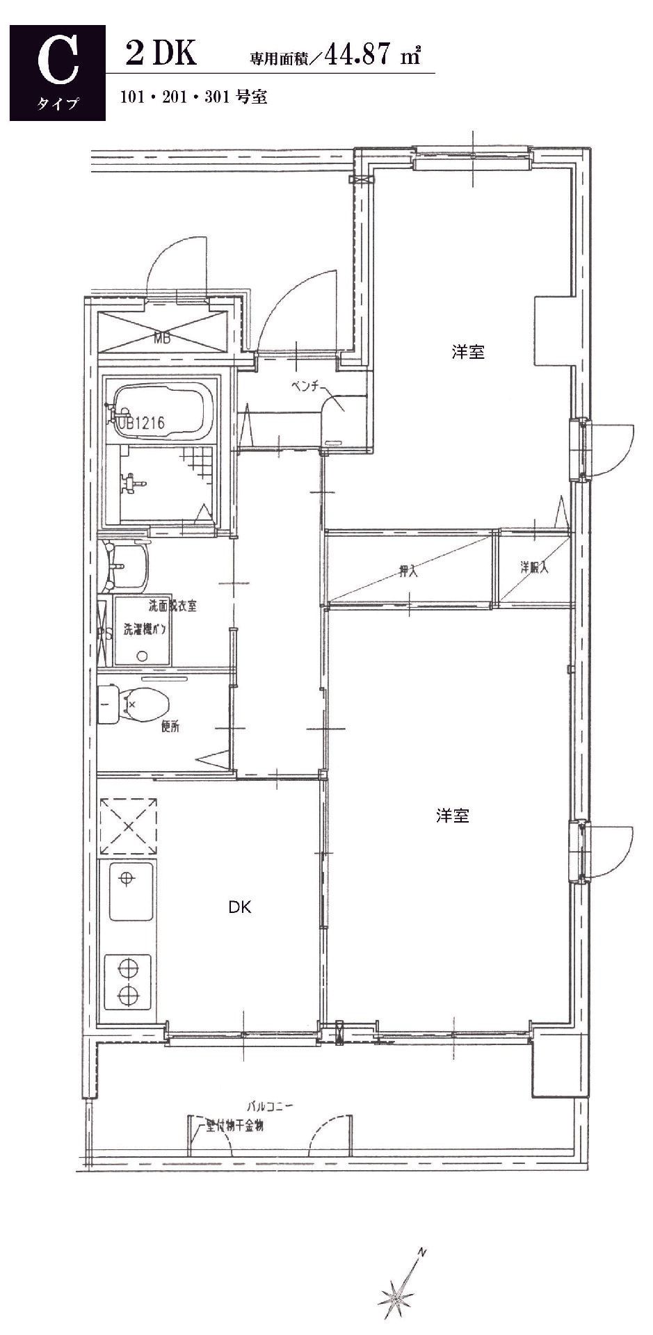 こもれび西浦和のＣタイプの間取り図