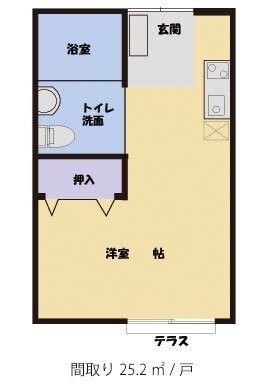 ナイスASODAの居室の間取り図