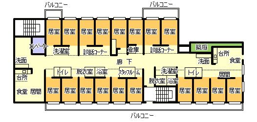 テルウェル西日本愛松園 グループホーム 愛松園のフロアマップ1のフロアマップ