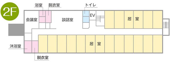 サービス付き高齢者向け住宅 虹の森南栄の2Ｆのフロアマップ