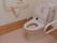 ウオッシュレット式トイレの両側に手すりが設置してあり、壁際にはトイレットペーパーと各種スイッチがついている。