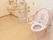 洋式トイレと男性用便器が両方備わっている。どちらにもしっかりした手すりが付いているので、立ち座りの際も安心できる。