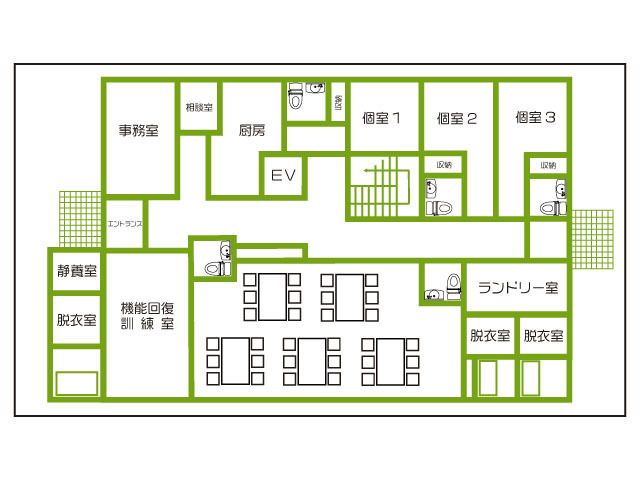サービス付き高齢者向け住宅 ハウスデアダマリスのフロアマップ1のフロアマップ