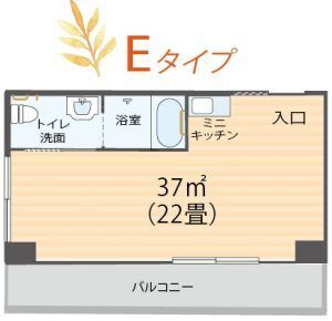 サービス付き高齢者向け住宅 しおさきケアコートのＥタイプの間取り図