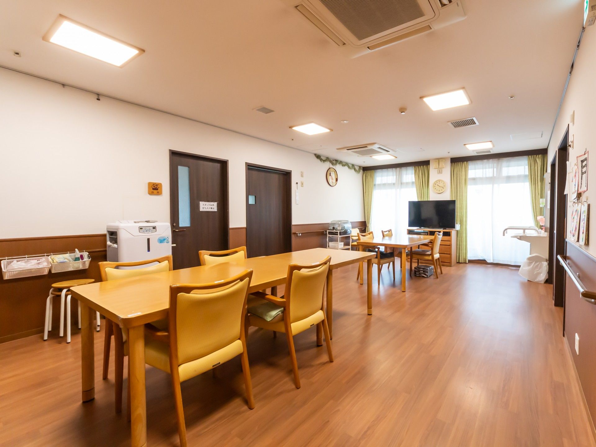 明るい共有スペース