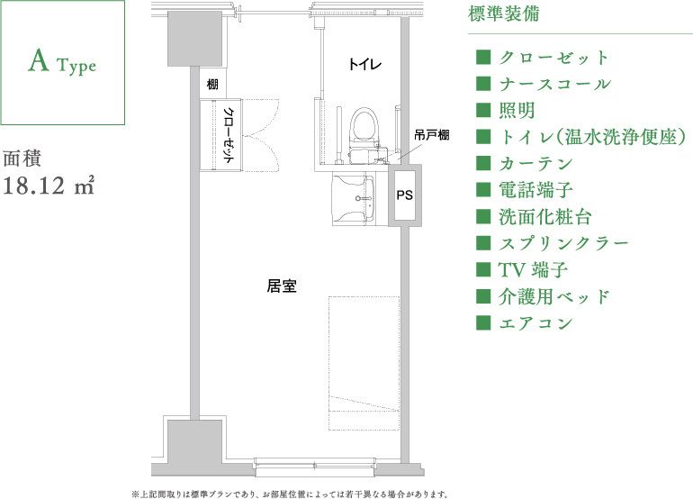アズハイム練馬ガーデンのATypeの間取り図