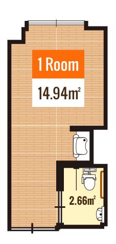 介護付有料老人ホーム 青藍の郷の居室の間取り図