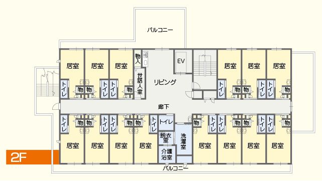 リーブル和泉の2Ｆのフロアマップ