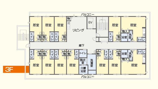 リーブル和泉の3Ｆのフロアマップ