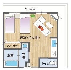 リーブル和泉の2人部屋の間取り図