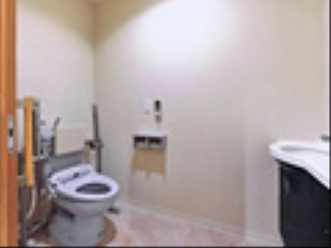 「サービス付き高齢者住宅　サン・セジュールつばき」のトイレ。手すり付きのトイレ。