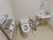 トイレは左右に手すりが設置されているため、立ち座りの負担が軽減できる。また、温水洗浄便座が備えられており、排泄後も清潔を保つことができる。
