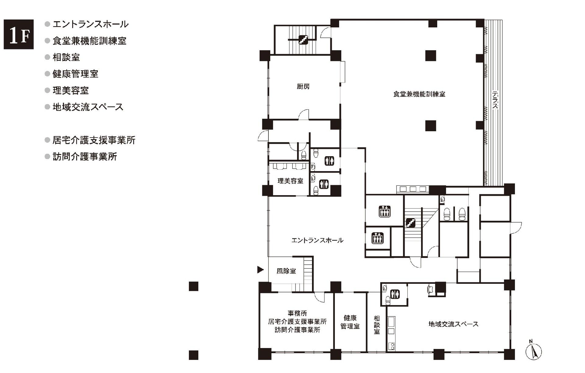 リアンレーヴ川崎幸の1Ｆのフロアマップ