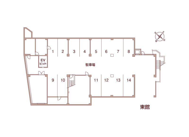 ラビアンローズ高槻のB1階のフロアマップ