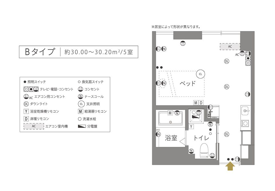 チャームプレミア深沢のＢタイプの間取り図