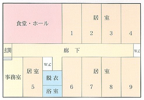 グループホーム かたくりの家のフロアマップ1のフロアマップ