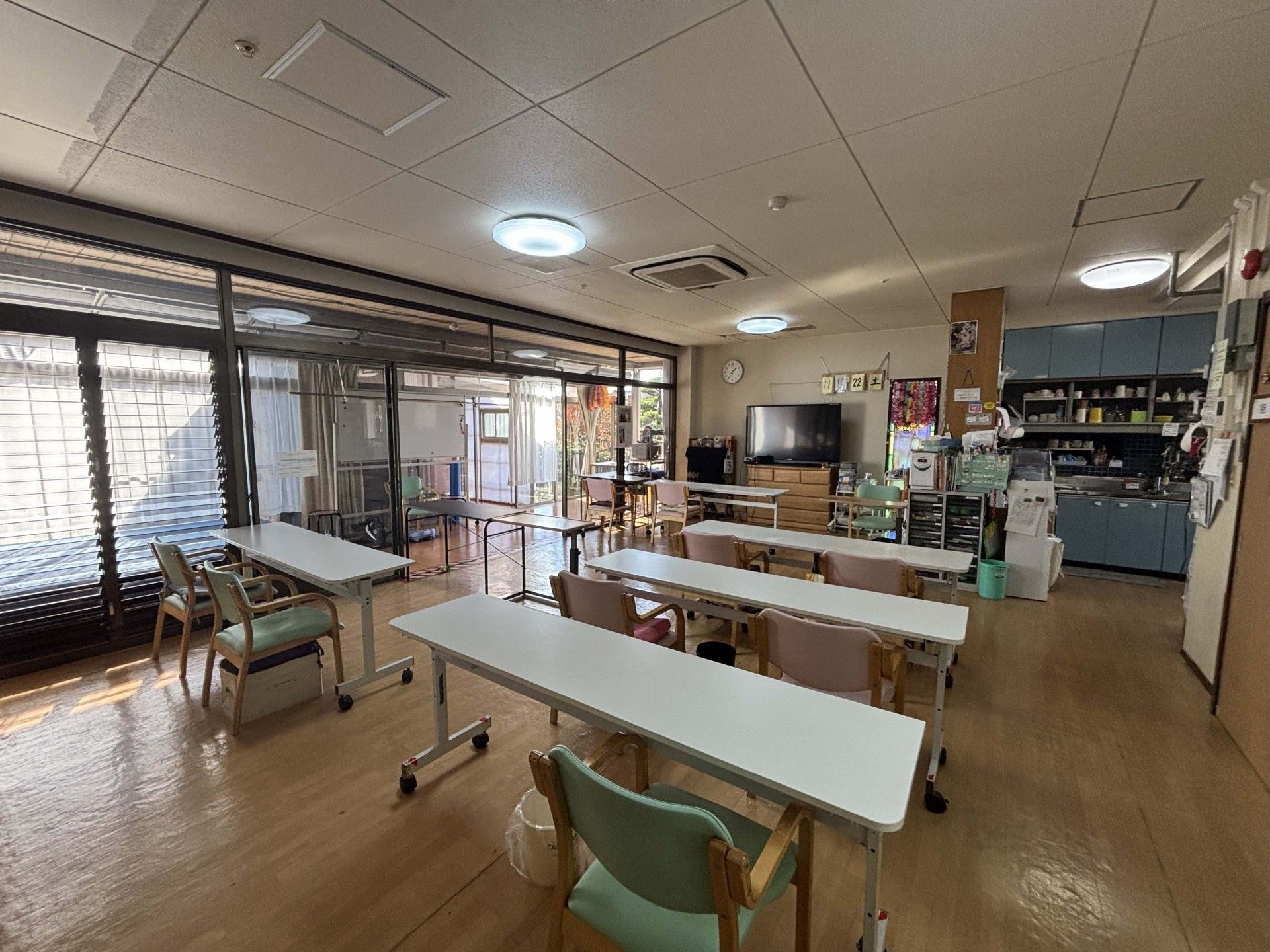 明るい共有スペース