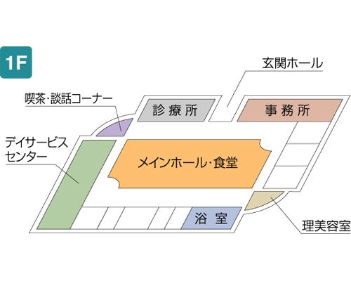 ケアハウス こうべの1Ｆのフロアマップ