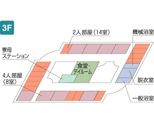 ケアハウス こうべの3Ｆのフロアマップ