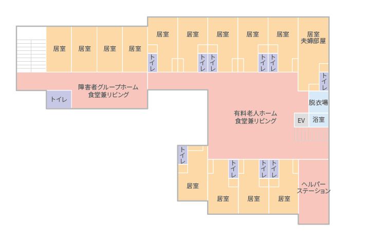 ケアメントハウス花みずき弐番館の2Ｆのフロアマップ