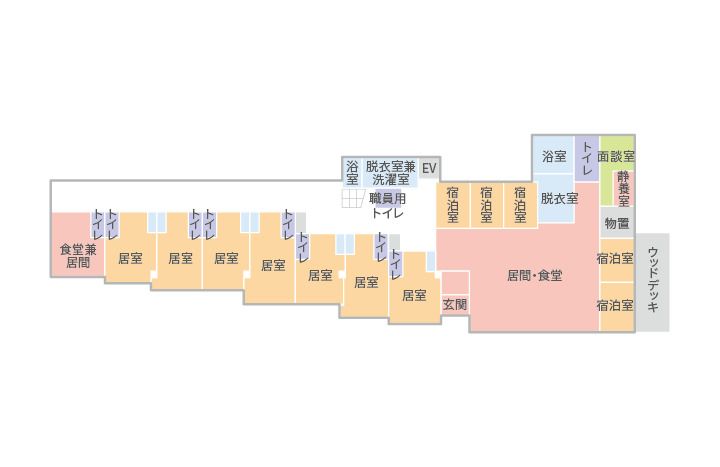 ケアメントハウス花みずき参番館の1Ｆのフロアマップ