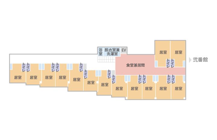 ケアメントハウス花みずき参番館の2Ｆのフロアマップ