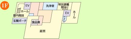 くすのき・めぐみ苑 サービス付き高齢者向け住宅 うきしろの1Ｆのフロアマップ