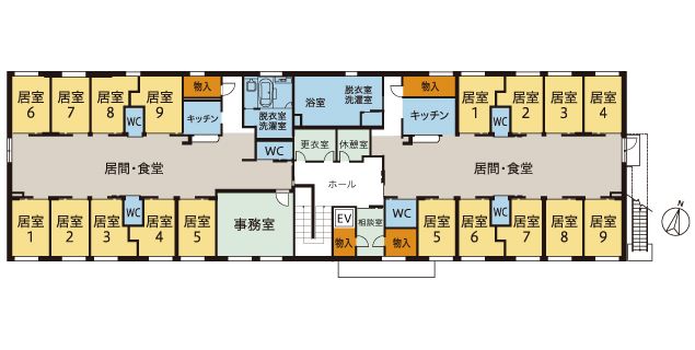 ツクイ 札幌麻生のフロアマップ1のフロアマップ