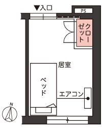 ツクイ 札幌麻生の居室の間取り図
