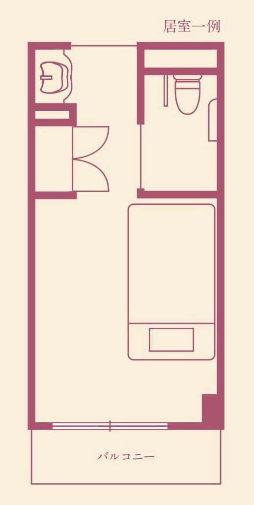 リアンレーヴ世田谷の居室の間取り図