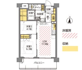 ライフ＆シニアハウス湘南辻堂のライフハウス（一般居室）の間取り図
