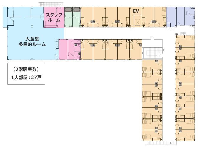 住宅型有料老人ホーム 梅の里別館の2階のフロアマップ