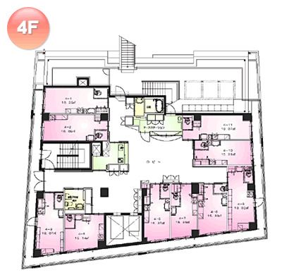 マミーズホーム本館の4Ｆのフロアマップ